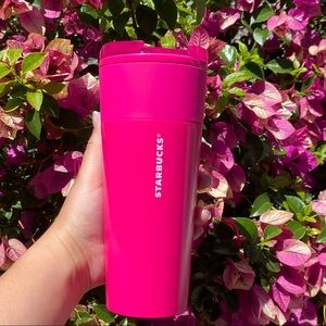 💖Starbucks 💖Summer 2022 Matte Neon Dragonfruit Pink Cold Brew SS Cup